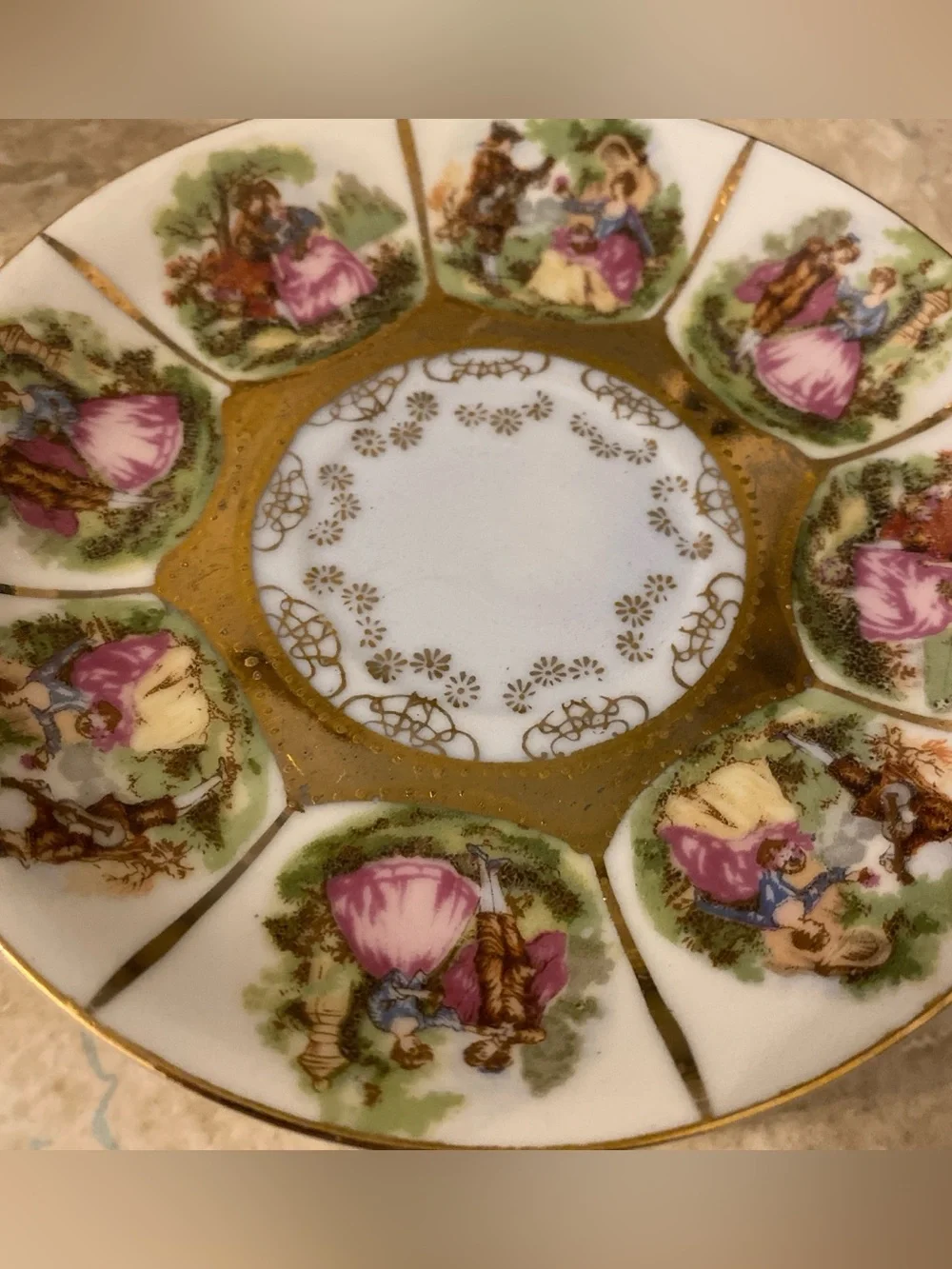 Decorative Pink and Gold Porcelain Plate